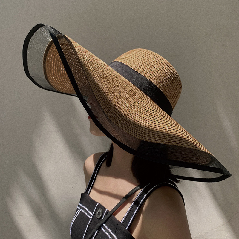 Bucket Hat Straw - Women Sun Hat Big Eaves Waves