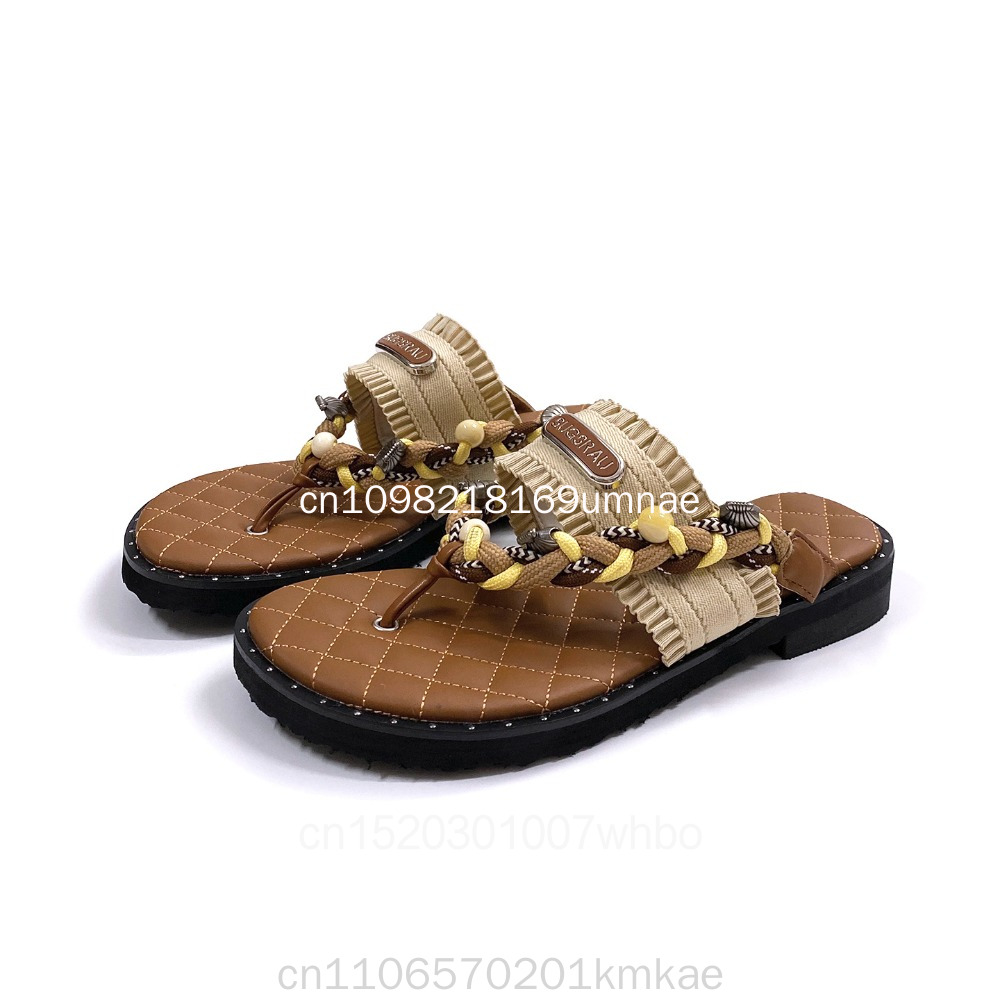 New Retro Woven Women's Slippe - Flip Flop Leather Men 评论和价格