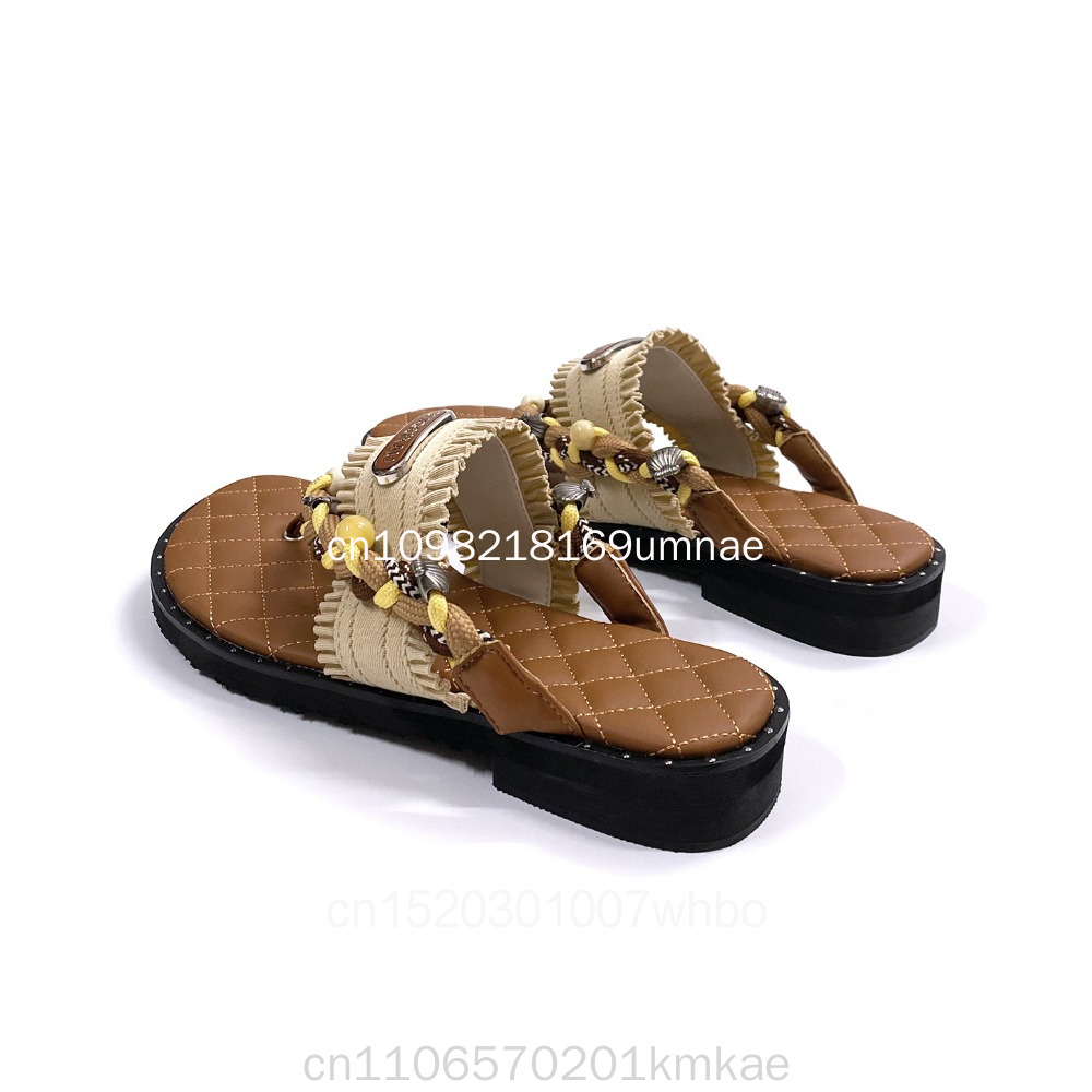 New Retro Woven Women's Slippe - Flip Flop Leather Men 评论和价格
