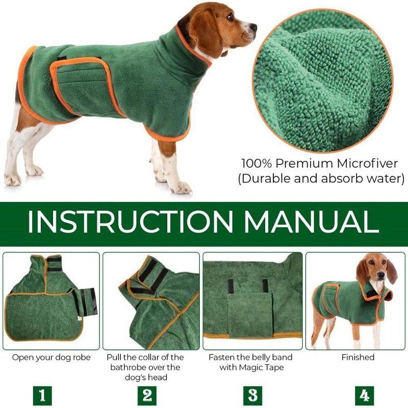 Dog Bathrobe Towel Pet Drying  - Beach Towel Large 评论和价格