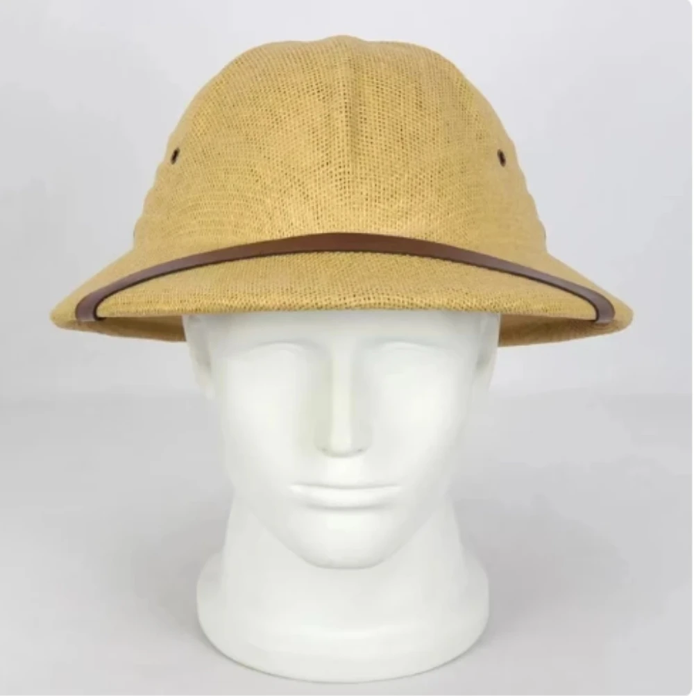 100% Straw Helmet Pith Sun Hat - Bucket Hat Straw 评论和价格