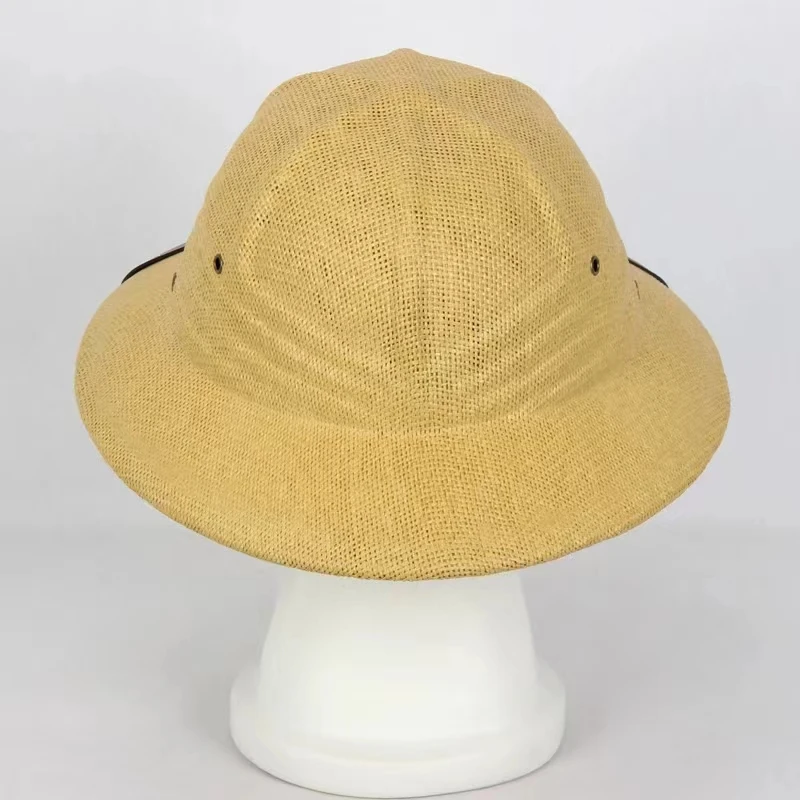 100% Straw Helmet Pith Sun Hat - Bucket Hat Straw 评论和价格