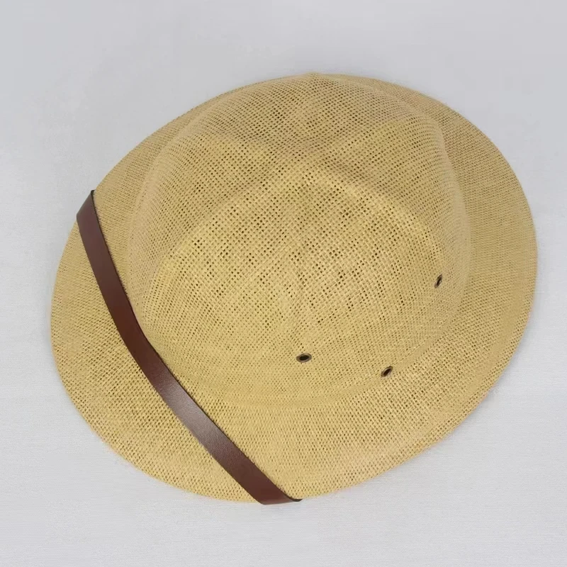 100% Straw Helmet Pith Sun Hat - Bucket Hat Straw 评论和价格