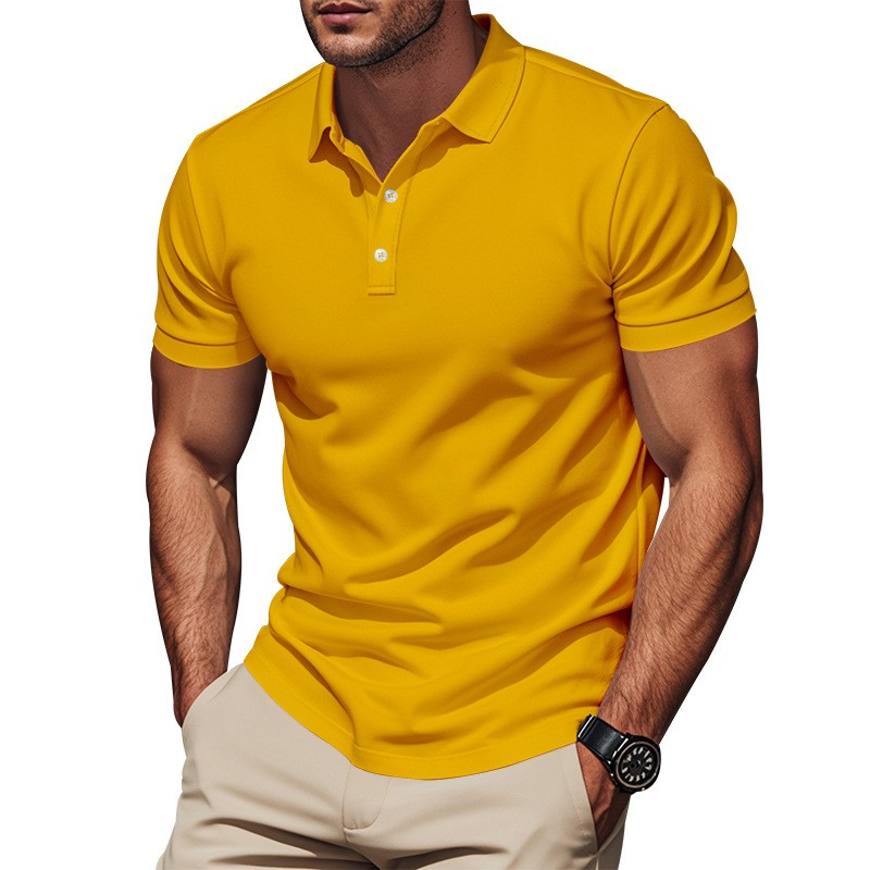 Casual Slim Fit Shirt Short Sl - Polo Shirt Pique 评论和价格