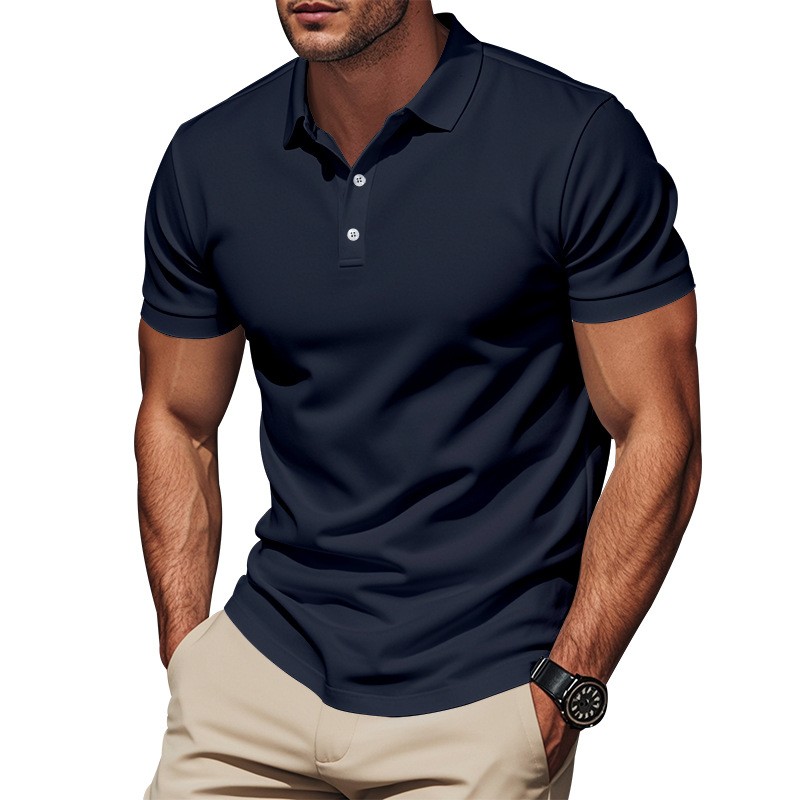 Casual Slim Fit Shirt Short Sl - Polo Shirt Pique 评论和价格