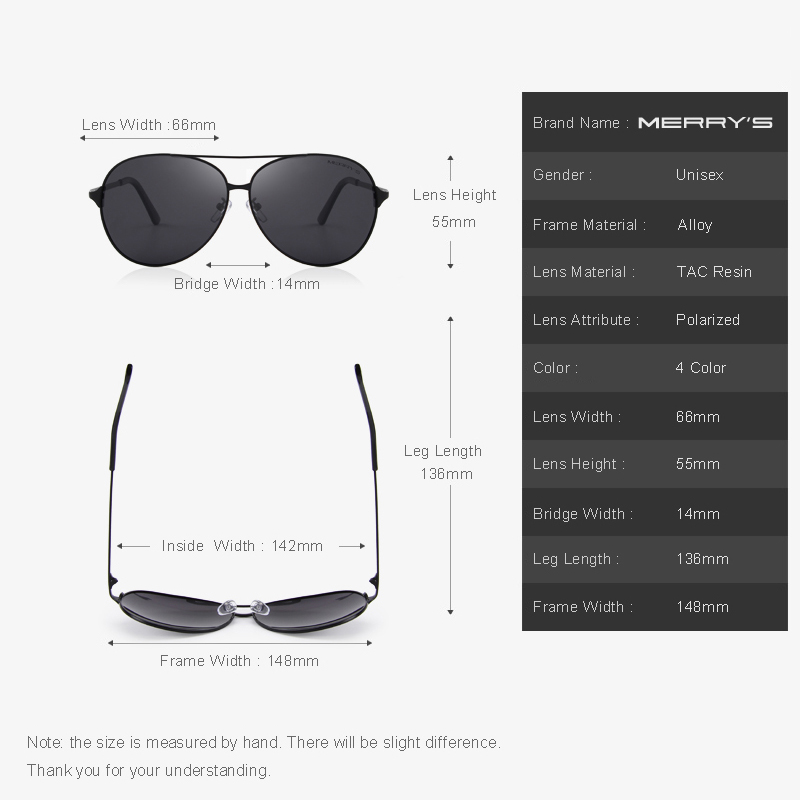 MERRYS DESIGN Men/Women Classi - Sunglasses Aviator Polarized 评论和价格