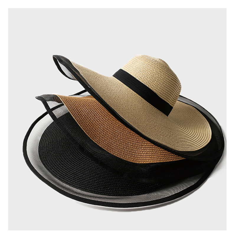 Women Sun Hat Big Eaves Waves  - Bucket Hat Straw 评论和价格