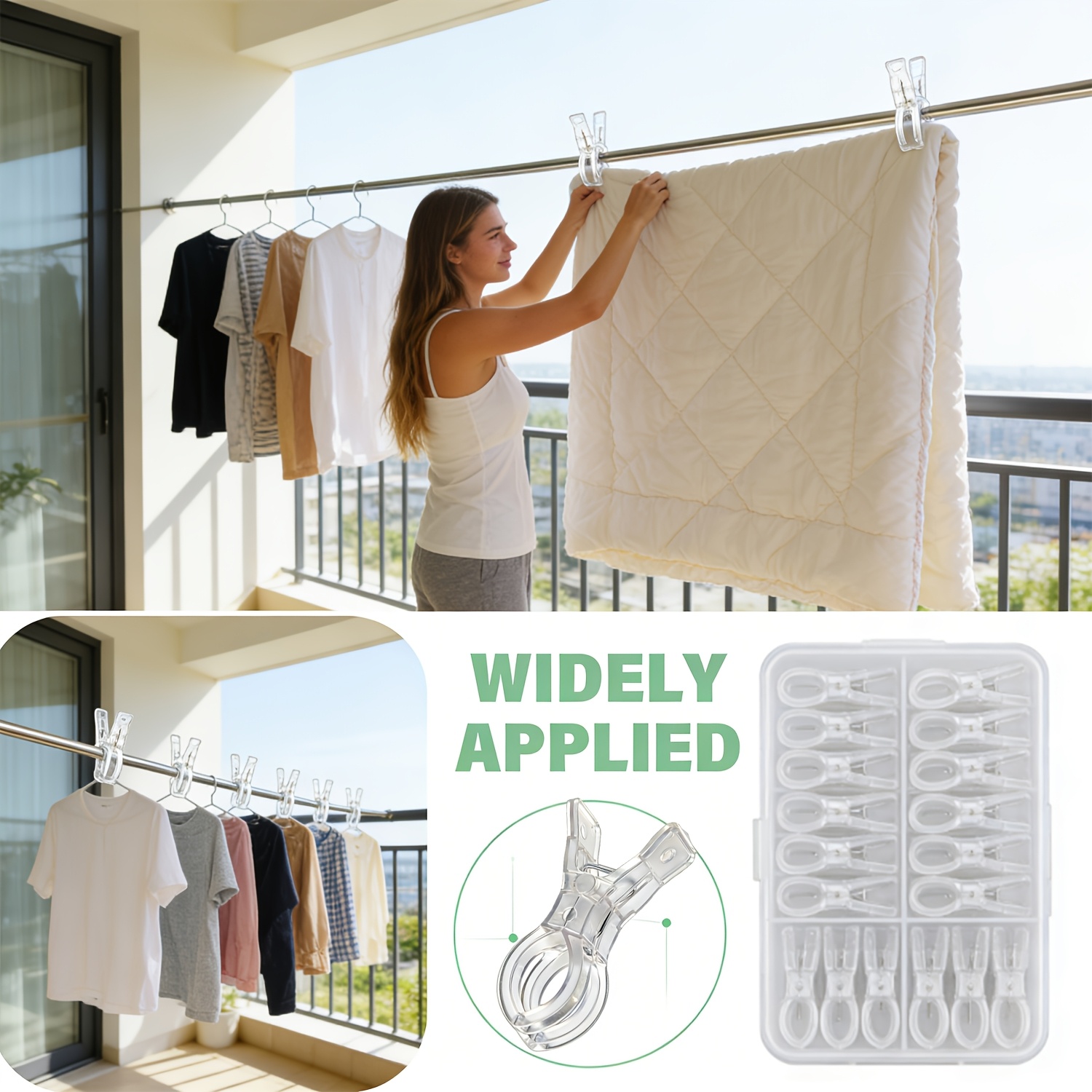 10PCS Clear Large Clothespins  - Beach Towel Large 评论和价格
